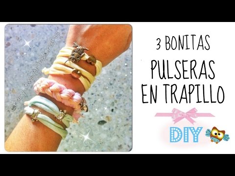 3 ideas para hacer pulseras con trapillo