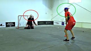 KANE VAN GATE vs. PAVEL BARBER | Blindfolded Floorball Shootout