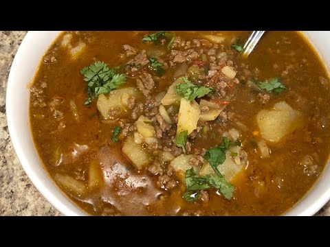 How To Make Picadillo : Easy Recipe with Ground Beef & Chiles | ASMR Quick Soup Picadillo Recipe
