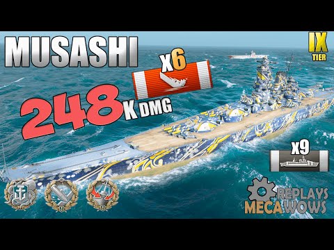 The Only Tier IX in Game Musashi 6 Ships Destroyed | World of Warships