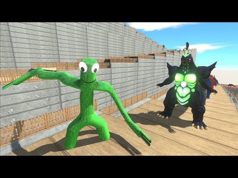 RAINBOW FRIEND GREEN DEATH FALL - Animal Revolt Battle Simulator
