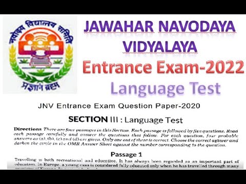 #language test of JNV entrance exam
