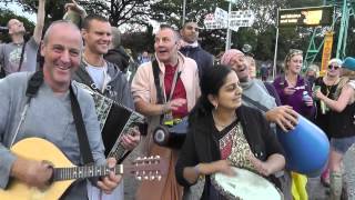 Hare Krishnas chanting around Glastonbury Festival - 28 June 2014