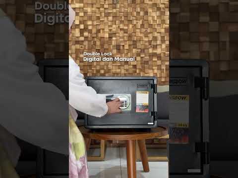 Gambar Krisbow Vulcanic Brankas Tahan Api Digital 49.8x39x35.5 cm - Hitam