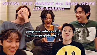 Download lagu KETIKA TRIO MAKNAE (JIMIN, V, JUNGKOOK) DAN BANG JHOPE LIVE BARENG | BTS Funny Moments (Sub Indo) mp3