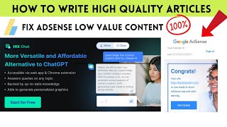 How to Write High Value Articles For AdSense Approval Using HIX AI