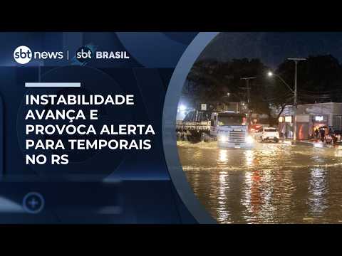 Rio Grande do Sul tem alerta vermelho para temporais e ventos fortes  | #SBTBrasil