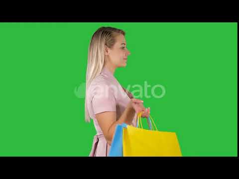 Let's Start the Sale Shopping Woman in Pink Walking | Stock Footage - Videohive