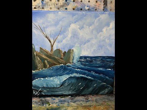 A Simple Seascape Painted in Oil.