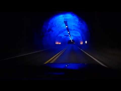 Driving through 24km long Lærdal Tunnel – world’s longest road tunnel.