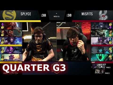 Splyce vs Misfits | Game 3 Quarter Finals S7 EU LCS Spring 2017 PlayOffs | SPY vs MSF G3 QF