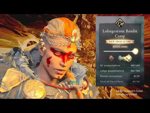 TIPS 4 Raven GOLD Lolingestone Valhalla Bandit Camp Mastery Challenge, Ledge Assassinations Creed