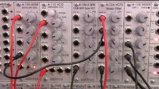 Video thumbnail for Doepfer A106-5 12 db SEM filter vs. A124 Wasp Filter Pt. 1b LP/HP/Notch by Raul's World of Synths