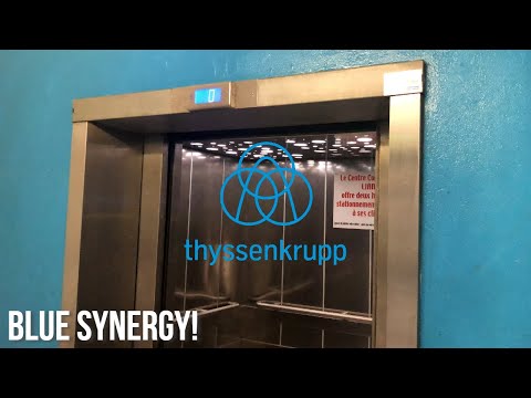 Old Guinet elevators modernised by ThyssenKrupp w/blue synergy @ Boulogne-sur-Mer FR