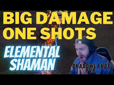 BIG DAMAGE ONE SHOTS!! Elemental Shaman 3v3 Arena Shadowlands PvP 9.0.2