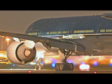 (4K) EPIC NIGHTSHOTS - PlaneSpotting From Sunset Till Darkness - Amsterdam Schiphol Airport