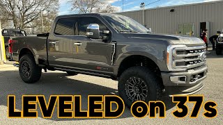 2023 Ford F-250 Platinum 2.5” LEVELED on 37s-Carbonized Gray