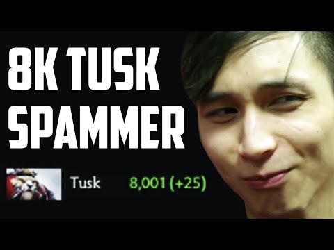 SingSing- 8000 MMR TUSK SPAMMER- Funny Moments- Dota 2