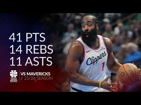 James Harden 41 pts 14 rebs 11 asts vs Mavericks 25/26 season