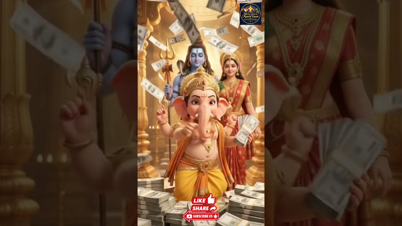 Shiv Parvati Ganesh Ji Ka Aashirwad | Dhan Barsay Ganpati Bappa #shorts #wealth #ganesh
