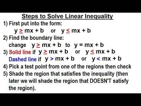 Algebra Ch 31 Linear Inequality in 2 Variables 1 of 14 What is a Linear Inequality in 2 Variab