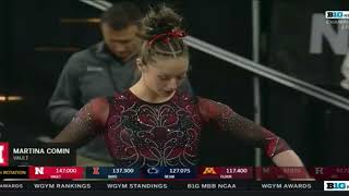 Martina Comin Vault Routine Nebraska Husker Women’s Gymnastics Big Ten Championships 3/18/23