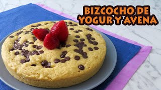 Bizcocho de yogur y avena con chocolate 🍰🍫  ¡¡ Sin hornol!!