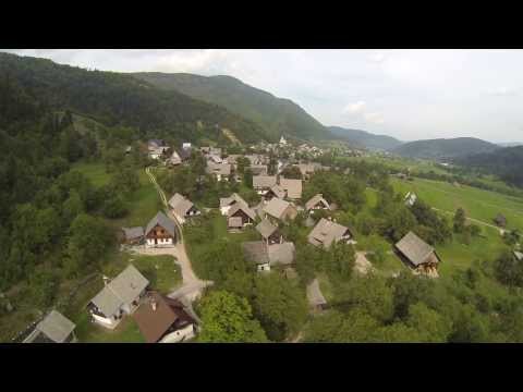 Flying near lake Bled in Slovenia