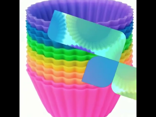 Vídeo relacionado con 12 Piezas Moldes de Silicona para Muffins, Moldes Silicona Reposteria, Moldes para Magdalenas con Recubrimiento Antiadherente, Moldes para Muffins para Pasteles, Crema y Pudín, Multicolor