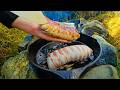 Bacon-Wrapped Sandwich Roll in the Wilderness | Relaxing ASMR Outdoors Cooking