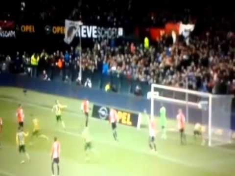 Mike van Duinen Goal - Feyenoord Rotterdam vs ADO Den Haag 2-1 ( Holland Eredivisie League 2015 )
