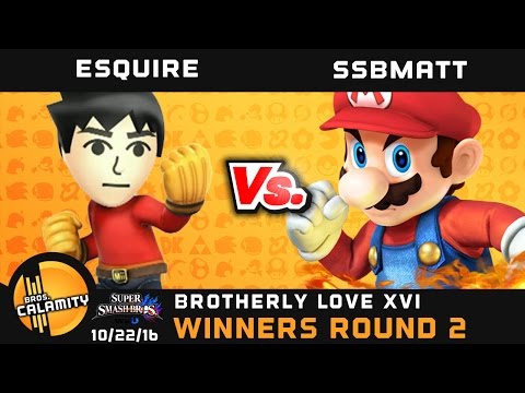 BL XVI | Esquire (Mii Brawler) vs SSBMatt (Mario) - Winners Round 2 - Smash Wii U - Singles