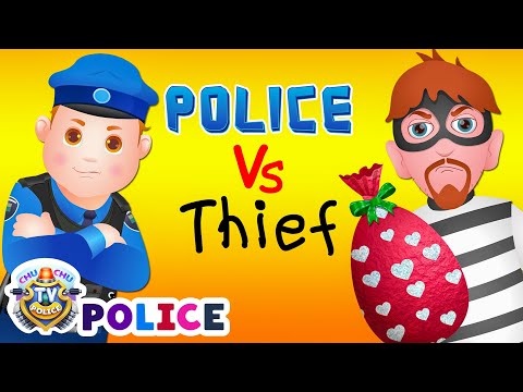 ChuChu TV Police Chase Thief in Police Car Save Huge Birthday Egg Surprise Toys Gifts for Twin Kids