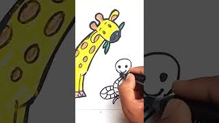 🦒 Giraffe vs Snakes 🐍 | Amazing Drawing #shorts #viralshorts#trending#art#sketch #coloringforkids