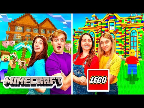 SOPRAVVIVIAMO nella CASA MINECRAFT VS CASA LEGO CHALLENGE! 🏡 Con TUTTI i Nostri AMICI