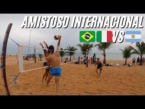 AMISTOSO INTERNACIONAL! Ricardo/Carambula vs Nico/Tomas Capogrosso #volei #voleibol #voleidepraia