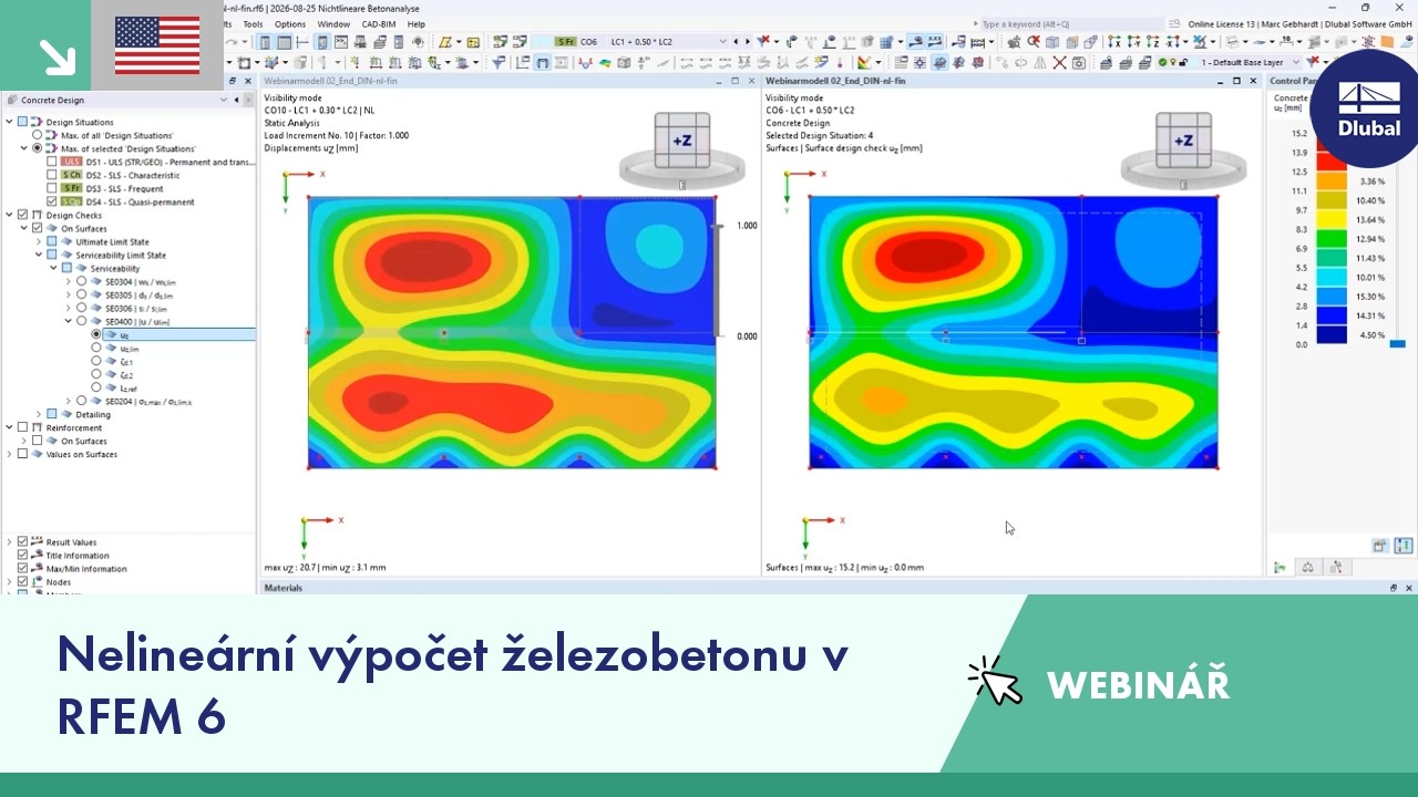 Webinář | Nelineární výpočet železobetonu v RFEM 6