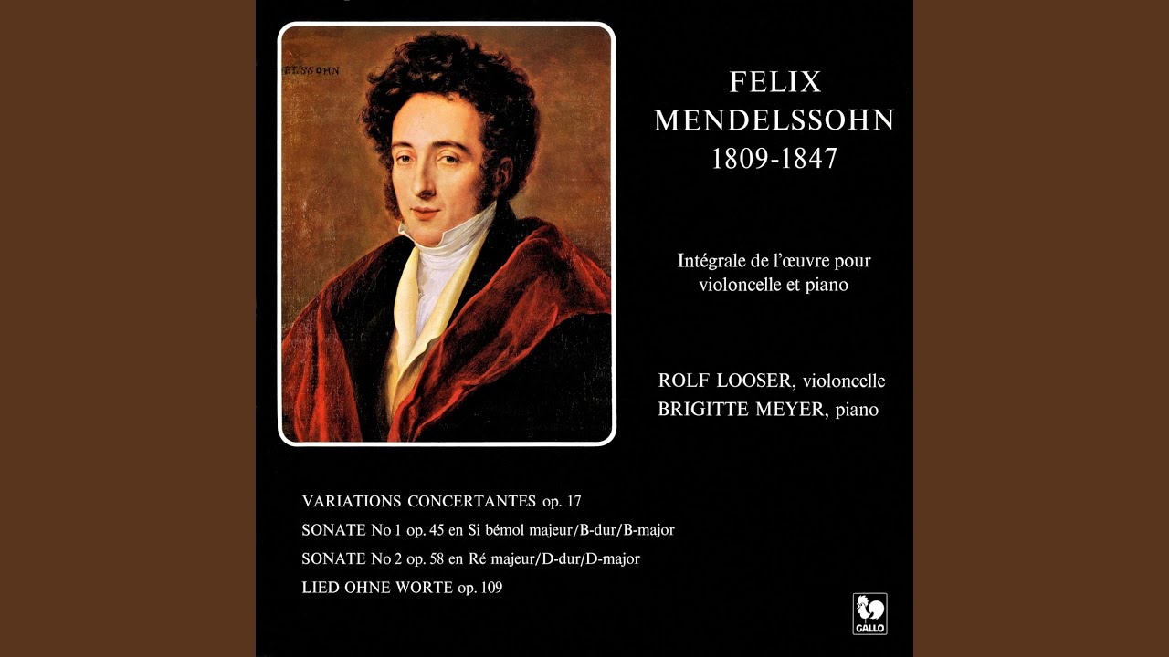 Cello Sonata No. 1, in B-Flat Major, Op, 45, MWV Q27: II. Andante