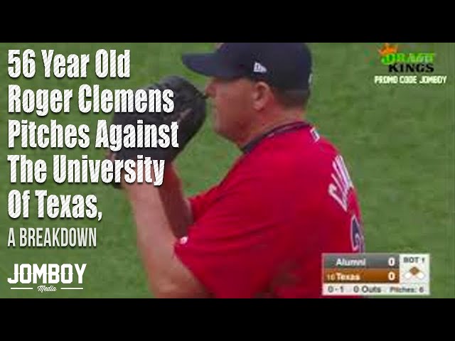 56 Year Old Roger Clemens pitches against the University of Texas, a breakdown