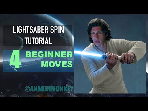 4 BEGINNER LIGHTSABER SPINS - TUTORIAL-STEP BY STEP