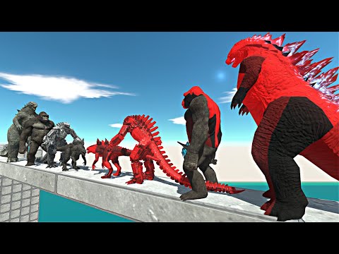 Red Team Against Itself | Red Kaiju Monsters vs Himself - Animal Revolt Battle Simulator | ARBS