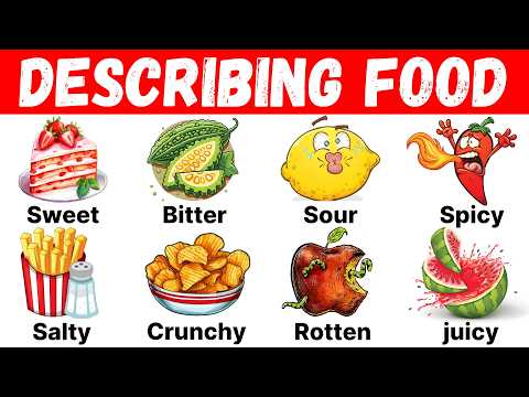 English Vocabulary: Describing Food 🍕🌶️🍋 Adjectives to Describe Food Taste in English