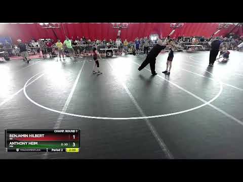 92 Lbs Champ. Round 1 - Benjamin Hilbert, WI Vs Anthony Heim, MN 07a6