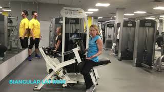 How to use a Biangular Lat Row Machine