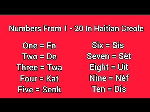 Learn Haitian Creole: Numbers from 1 to 20