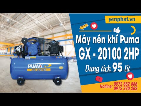 Máy nén khí Puma chính hãng công suất 2HP, dung tích 95 lít GX-20100