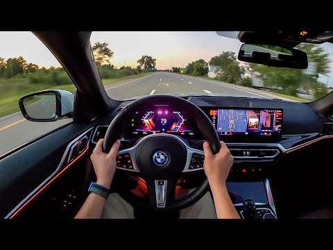 2022 BMW i4 eDrive40 - POV Evening Drive (Binaural Audio)