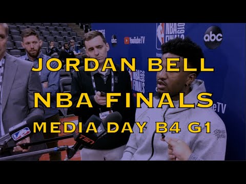 JORDAN BELL including Steph Curry carrying 4 to-go boxes onto team plane, NBA Finals Media Day