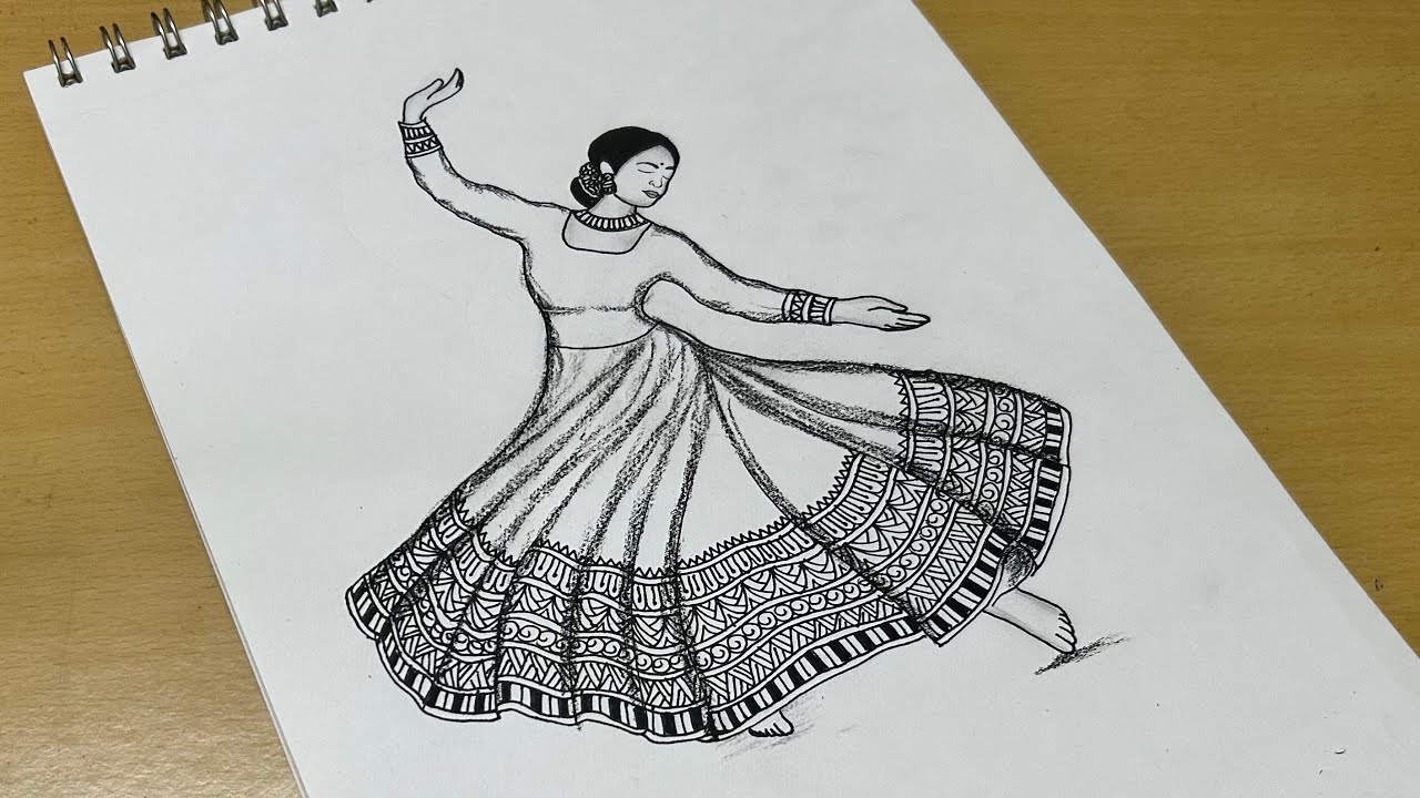 Kathak | Easy drawing | How to draw Mandala art of kathak classical dancer girl | Quick drawing