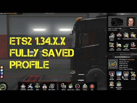 Ets2 full  save profile for 1.34.x.x